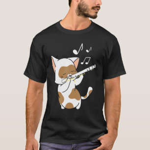 T-shirt Flute Chat Lecteur Flutist Marching Musique