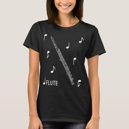 T-shirt Flûte de notes musicales (Devant)