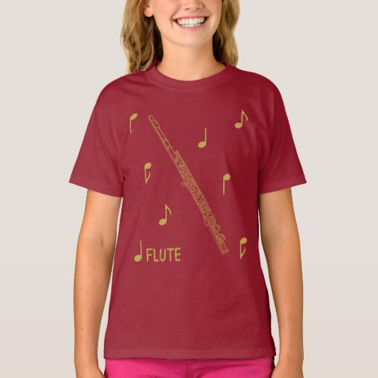 T-shirt Flûte de notes musicales (Devant)