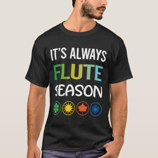 T-shirt Flute de saison drôle (Devant)