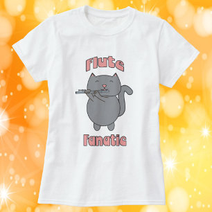 T-shirt Flûte Fantaic Chat Gris Rose