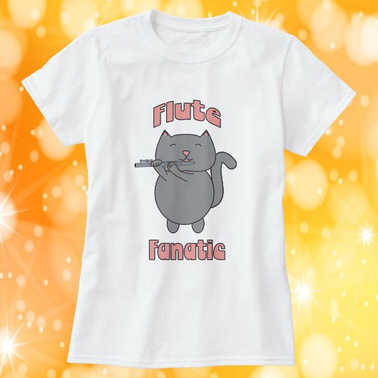 T-shirt Flûte Fantaic Chat Gris Rose