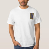 T-shirt Flûte Jouer Kokopelli Figure - Bleu sur Vert (Devant)