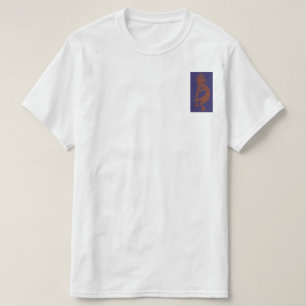 T-shirt Flûte Jouer Kokopelli Figure - Rouille rouge sur b