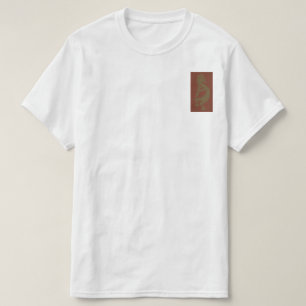 T-shirt Flûte Jouer Kokopelli Figure, Vert sur Rouille Rou