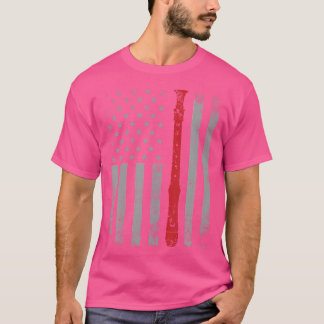 T-shirt Flute Music Drapeau Américain Drôle Drôle Drôle Dr
