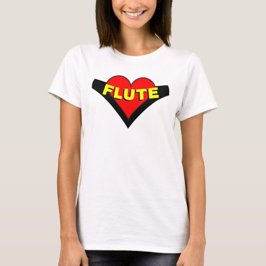 T-shirt Flûte sur le coeur (Devant)