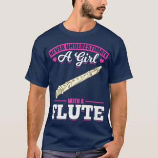 T-shirt Flutist Girls Flute Player Women Music Marching Ba