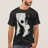 T-shirt Flux abstrait noir et blanc (Devant)