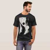 T-shirt Flux abstrait noir et blanc (Devant entier)