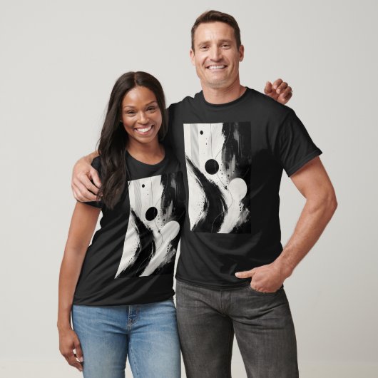 T-shirt Flux abstrait noir et blanc (Unisexe)