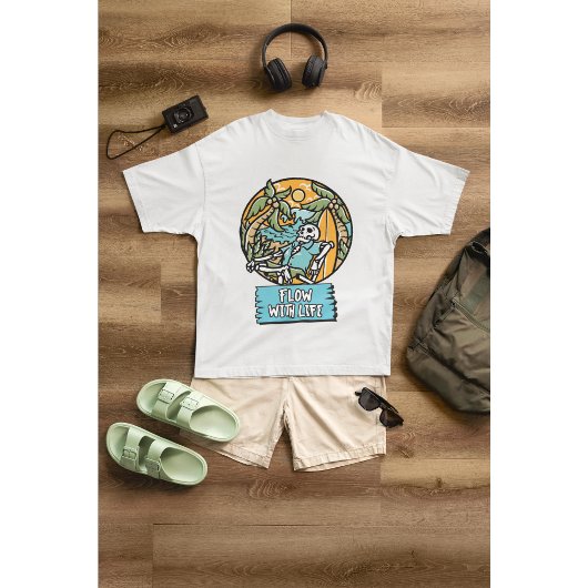T-shirt Flux Avec Vie Squelette Tropical Vibes Été