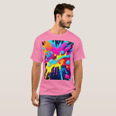 T-shirt Flux de peinture fluorescents dynamiques (Devant entier)