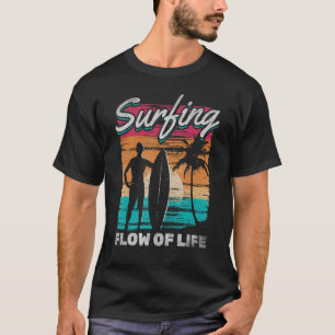 T-shirt Flux De Surf De Vie Eau Surfer Eau Surf Su