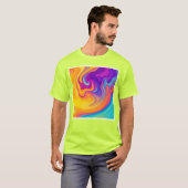 T-shirt Flux dynamique d'art liquide (Devant entier)