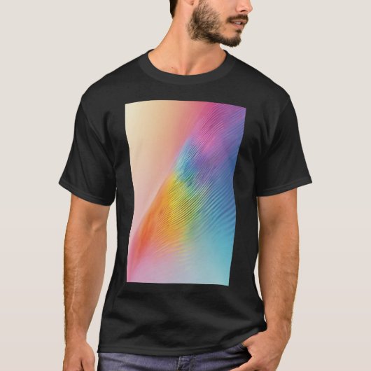 T-shirt Flux lumineux arc-en-ciel : Une vague pastel Abstr (Devant)
