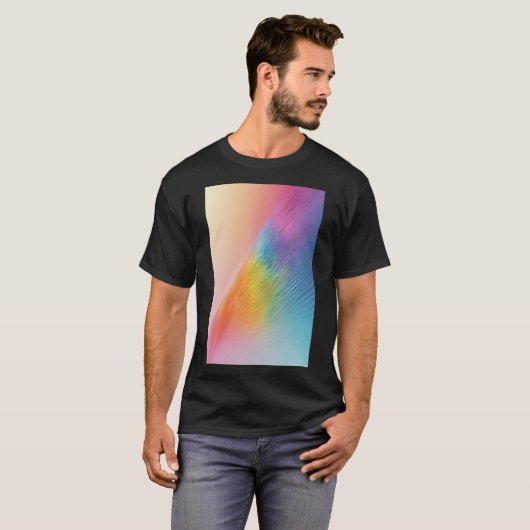T-shirt Flux lumineux arc-en-ciel : Une vague pastel Abstr (Devant entier)