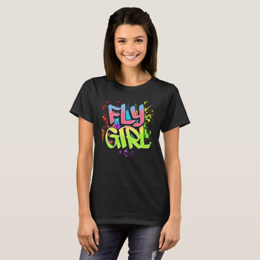 T-shirt Fly Girl 80s 90s Old School Hip Hop Girls 2 (Devant entier)
