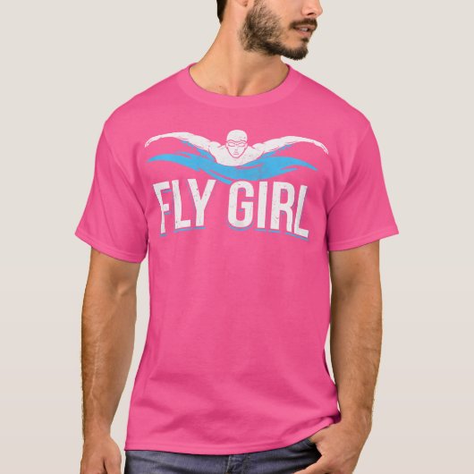 T-shirt Fly Girl Swim Butterfly Swimmer Team (Devant)