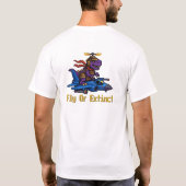 T-shirt Fly Or Extinct Pixel Art Dinosaur Pilot Fighter Je (Dos)
