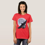 T-shirt Flying Black Raven Embrasser le design de la lune (Devant entier)