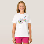 T-shirt Flying cute bears dandelion flow (Devant entier)