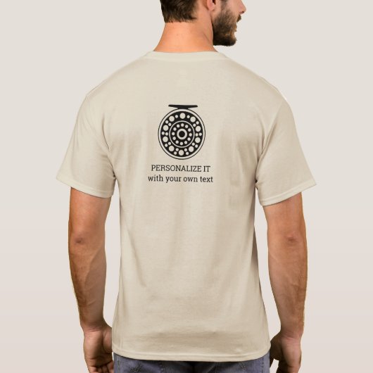 T-shirt Flying Fisherman Flying Reel Artwork Design Trout  (Dos)