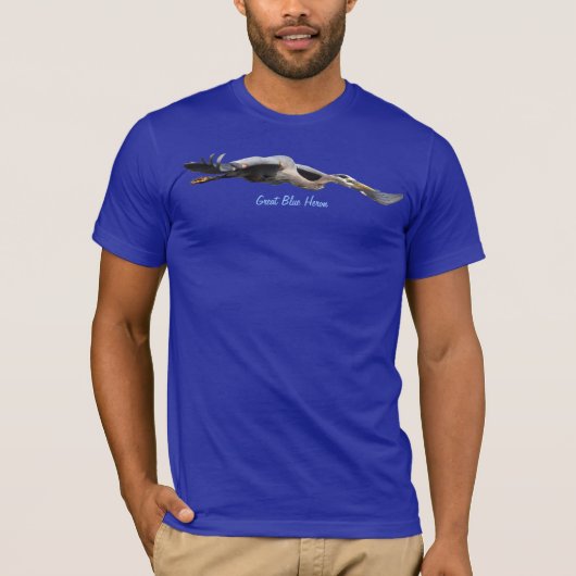 T-shirt Flying Great Blue Heron Wildlife (Devant)