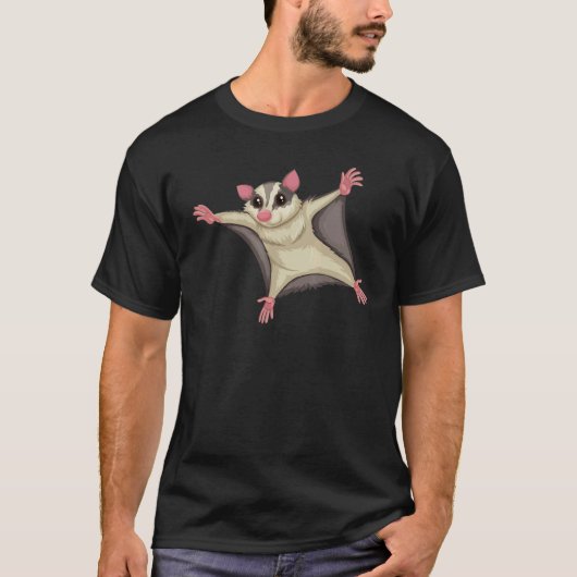 T-shirt Flying Kite Squirrel Squirrels Animal Graphic (Devant)