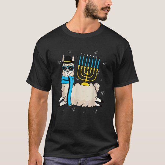 T-shirt Flying Llama Hanoukka Happy Hanukah Pajama Family (Devant)