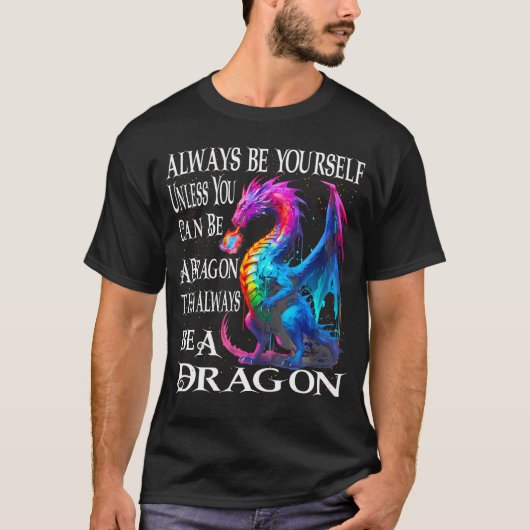 T-shirt Flying Mythical Creature Cool Dragon Flame Spewing (Devant)