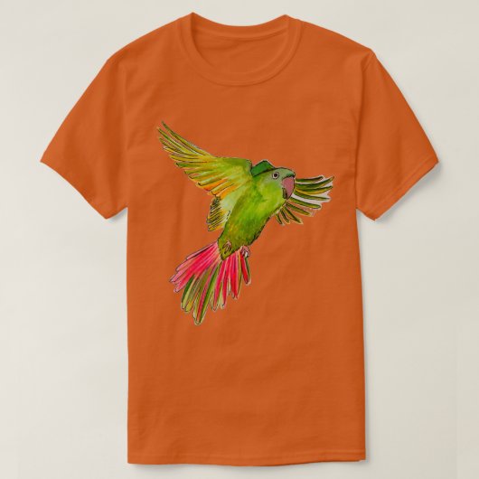 T-shirt Flying Parrot Watercolor Painting (Design devant)