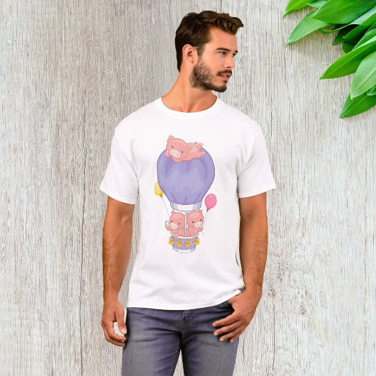 T-shirt Flying Piggies in Hot Air Balloon