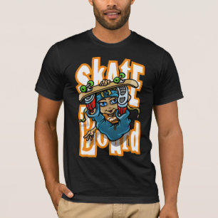 T-shirt Flying skateboarder and graffiti