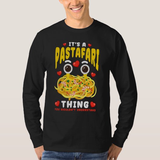 T-shirt Flying Spaghetti Monster FSM It's A Pastafari Thin (Devant)