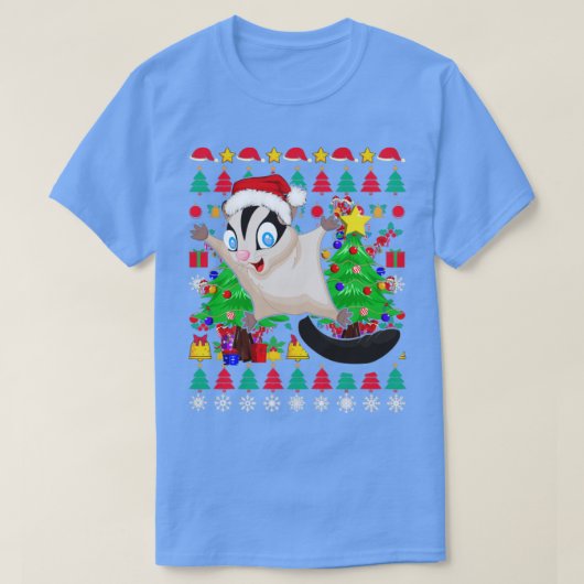 T-shirt Flying Squirrel Festive Sugar Glider Xmas Ugly Chr (Design devant)