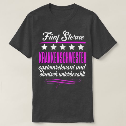 T-shirt Fnf Sterne Krankenschwester (Design devant)
