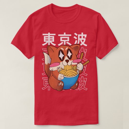 T-shirt Fo Eating Ramen Kitten Kawaii Aesthetic Kids (Design devant)