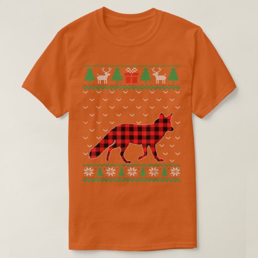 T-shirt Fo Red Plaid Ugly Christmas Sweater Matching Pajam (Design devant)