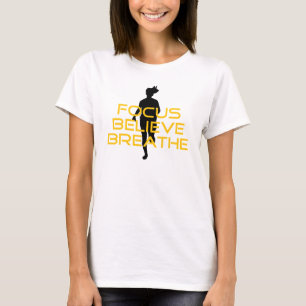 T-shirt Focus Croire Respirer Jaune Courir Fitness