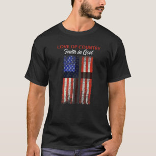 T-shirt Foi chrétienne patriotique Pays Amour Vintage Cro