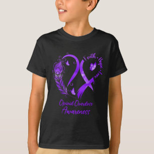 T-shirt Foi Coeur Hope Amour Opioïde overdose violet Ribbo