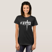 T-shirt Foi Croix chrétienne Hommes Foi déprimée Relig (Devant entier)