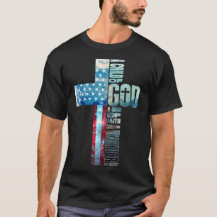 T-shirt Foi Croix drapeau américain Christ Jésus Religieux