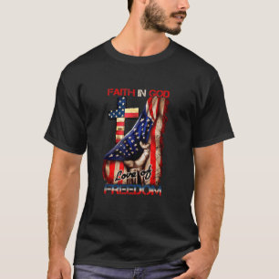 T-shirt Foi En Dieu Amour De La Liberté Nous Drapeau Chris