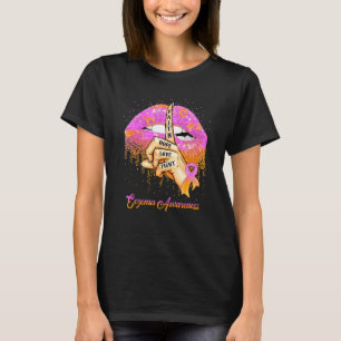 T-shirt Foi Espoir Amour Lavande & Ruban Orange Eczéma Mda