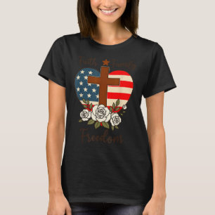 T-shirt Foi Famille Liberté Jésus Croix Chrétienne Dieu Fo