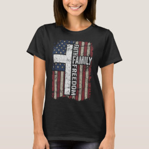 T-shirt Foi Famille Liberté - Vintage Chrétien Patriotique