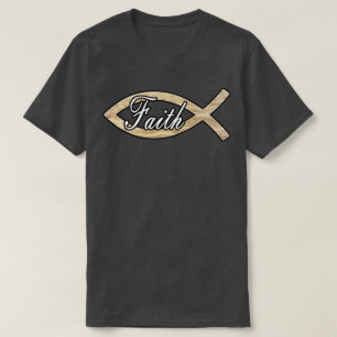 T-shirt Foi Ichthys Christianisme Symbole Poisson Sable
