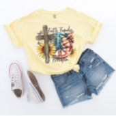 T-shirt Foi Liberté familiale Christian American Patriotiq